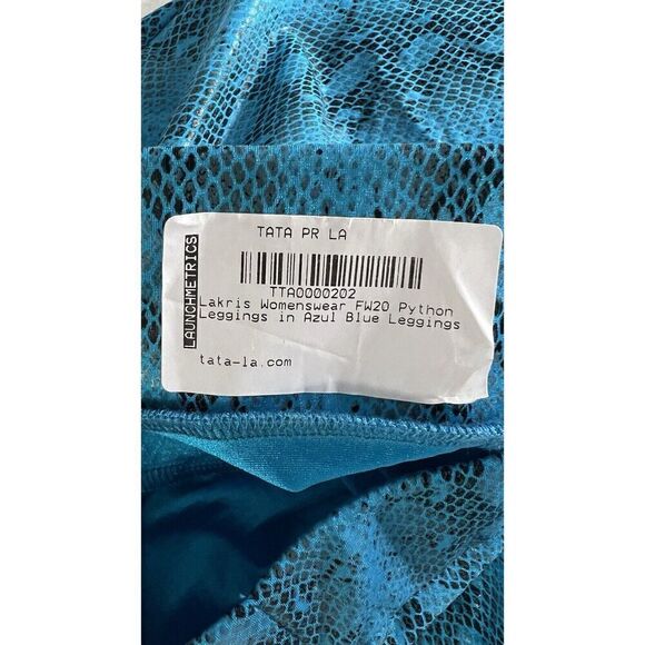 LAKRIS Women Workout Set Blue Snakeskin 2 Pieces Leggings Criscross Bra Size XS - Picture 14 of 16